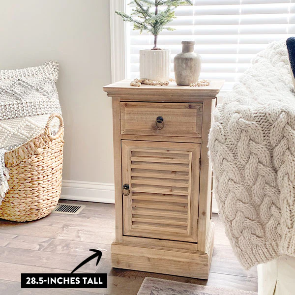 Wooden Side Table with Drawer