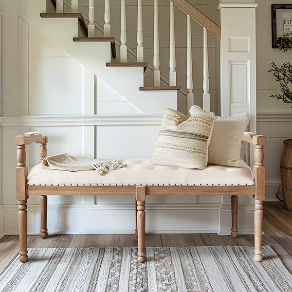 Organic Wooden Spindle Bench