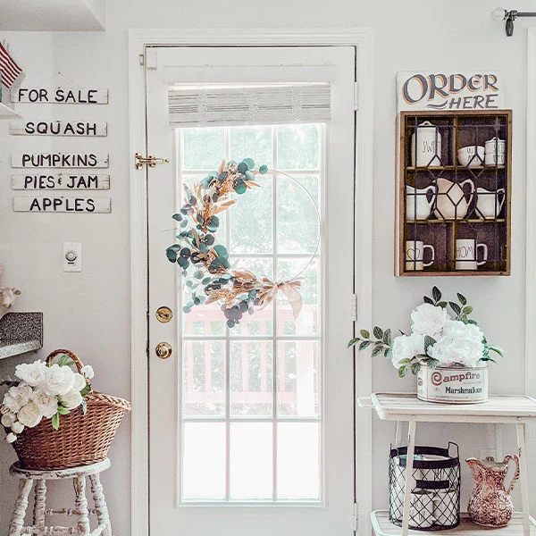 Decorative Curio Cabinet with Black Iron Door