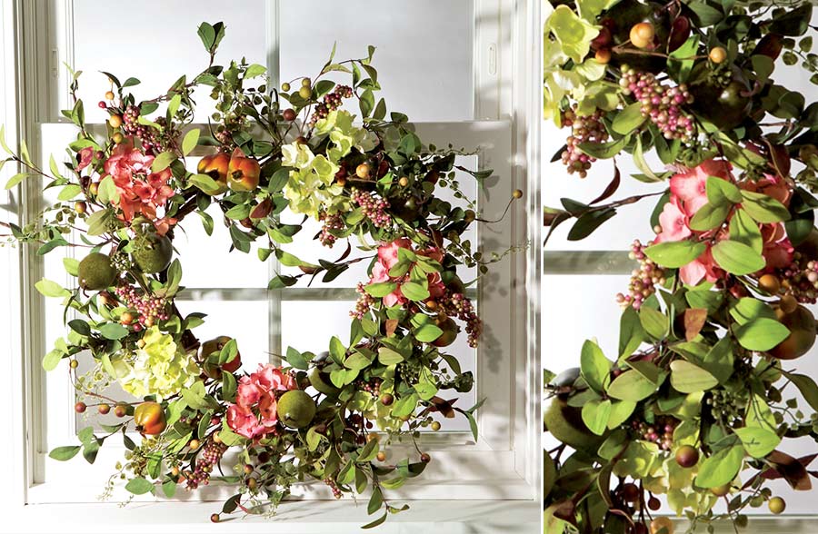 Hydrangea, Pear and Berry Wreath