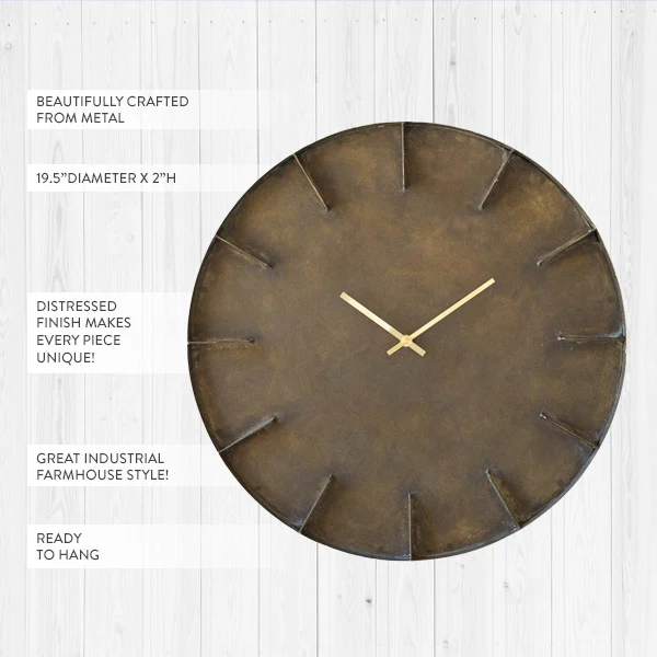 Black Metal Wall Clock
