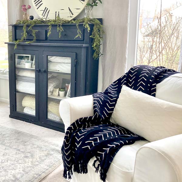 Hand-Block Printed Farmhouse Throw with Tassels