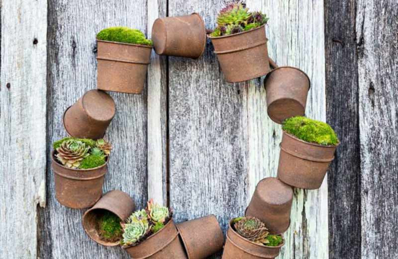 Rusty Bucket Wreath